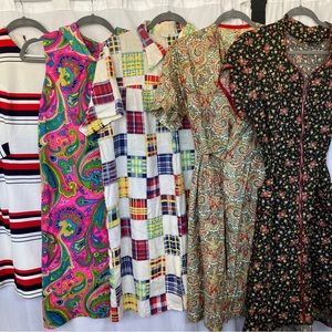 Vintage Reseller Lot 60s Mod Retro Paisley Plaid